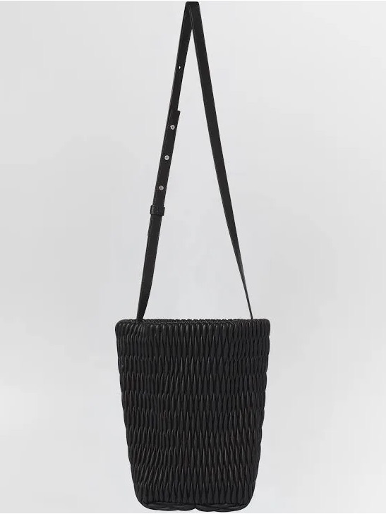 Alc Faye Black Woven Bucket Crossbody Bag